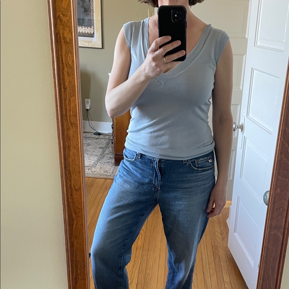 Jacob Light Blue Ribbed V‑Neck Tank Top - FREE in a bundle